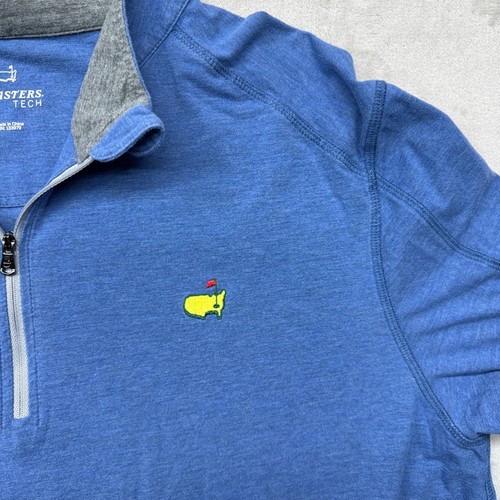 Masters Tech Pullover Herren Large Blau 1/4 Zip Pulli Golf Performance Augusta - Bild 3 von 10