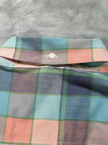 LL Bean M-Tall Stretch Chambray Shirt Long-Sleeve Slight Fitted Traditional Fit - Picture 5 of 9