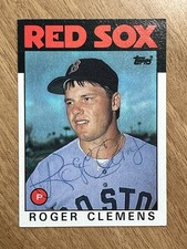 1986 Topps #661 ROGER CLEMENS In Person IP Auto Autograph Signed Boston Red Sox