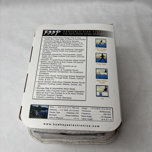 Portable Fish Finder F33P By HawkEye Black USB 2.3" Glare-Free Backlight Display - Picture 6 of 12