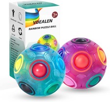 Magic Rainbow Puzzle Ball, Fidget Ball Puzzle Brain Teaser Fidget Toy, 2 Pack