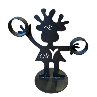 Handcrafted Black Metal Art Figure Statue 10  Garden Deva? 3-D