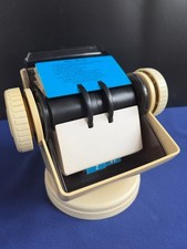 Vintage Rolodex Covered Rotary Card File Swivel Base Cream Smoke Lid NSW-24C