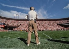 George Seifert Head Coach San Francisco 49ers watches from the sid- Old Photo