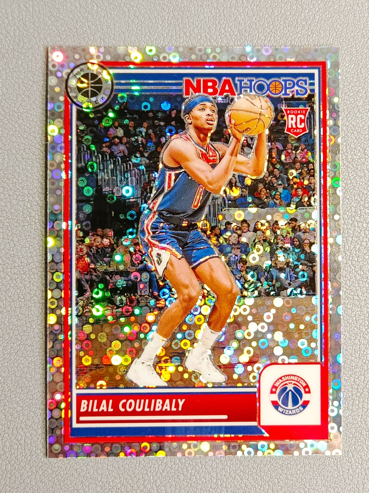 2023-24 Hoops Premium Stock Bilal Coulibaly Disco Prizm Silver Rookie RC #175