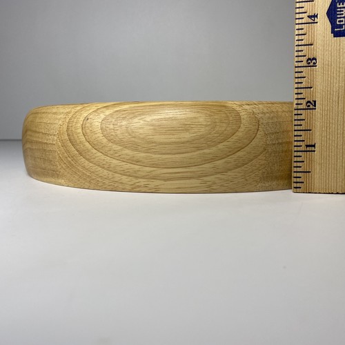 Crate & Barrel Chip Dip Tray Beech Wood Dish Party Round 12 in Missing Bowl - Picture 7 of 11