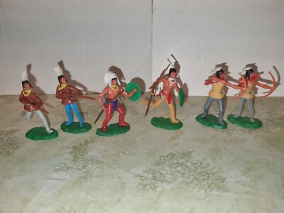 Elastolin Hausser 6 Indianer Häuptling Western