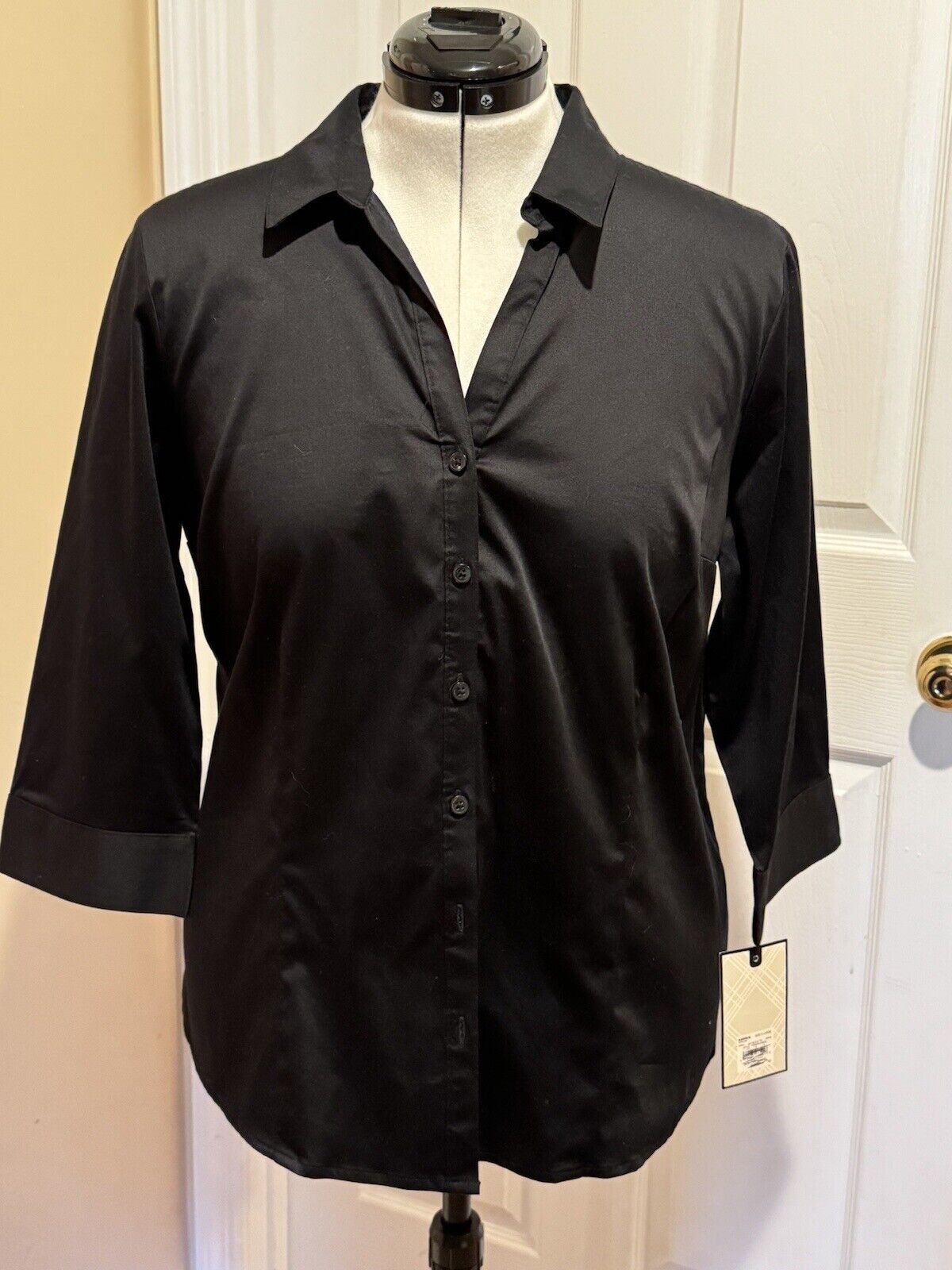 Dana Bachman Black Button up 3/4 Sleeve Size XL Women’s A2-7