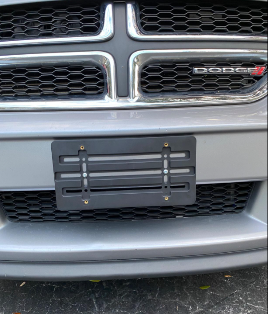 2 Front Bumper License Plate Tag Holder Mount Mounting Relocator Adapter Kit Bracket For Dodge (All Models) Quantity Discount(9.95$ To 6.50$) (Each With 2 Screws 4 Bolts & 4 Built In Nuts) (2 - Foto 4