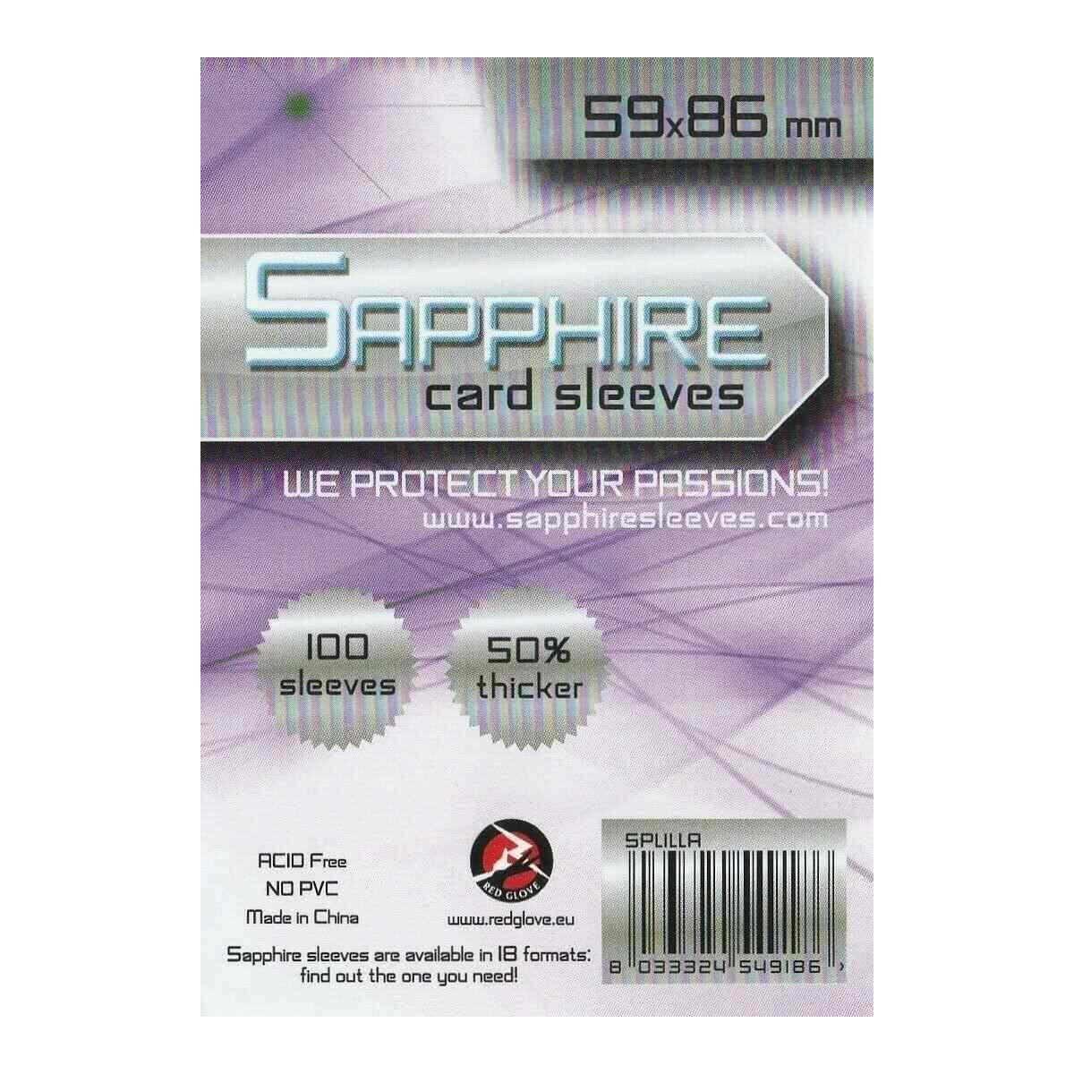 100 Beutel Schutzhüllen Sleeves Sapphire Games 59x86 Mm Umschläge