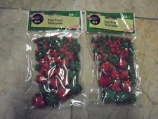 New 2 X 90 counts Crafter's Square Pom Poms Christmas Holiday Decoration