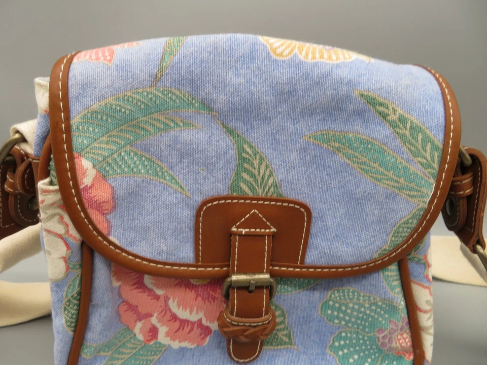 Bolso Bandolera Vintage Liz Claiborne Floral Flor Denim Foto 2 de 4