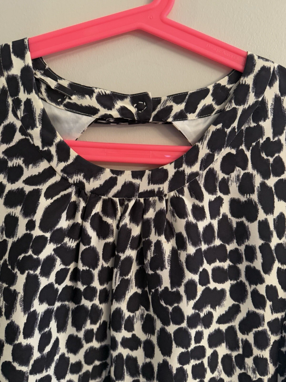 Abito donna Kate Spade nero leopardato manica 3 4 seta tubino taglia 6