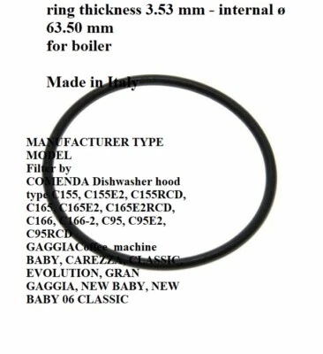 O-RING 0167 EPDM, 3186454, 3.53 mm x ø 63.50 mm boiler,GAGGIA,Coffee machine,