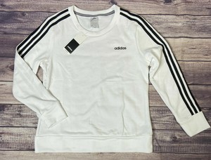 adidas white crew neck sweatshirt