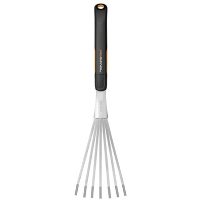 Fiskars Xact Hand Rake Heavy Duty Gardening Hand Tool with Ergonomic Handle a...