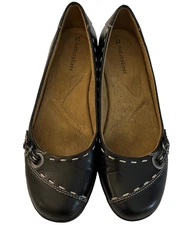 Naturalizer Shoes Womens 8 Neman Black Leather Stitching Detail Corpcore Office