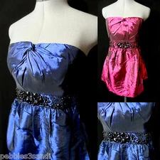 Nwt MUSTARD SEED Formal Gown Dress SML Blue Pink Empire Beaded Prom Homecoming