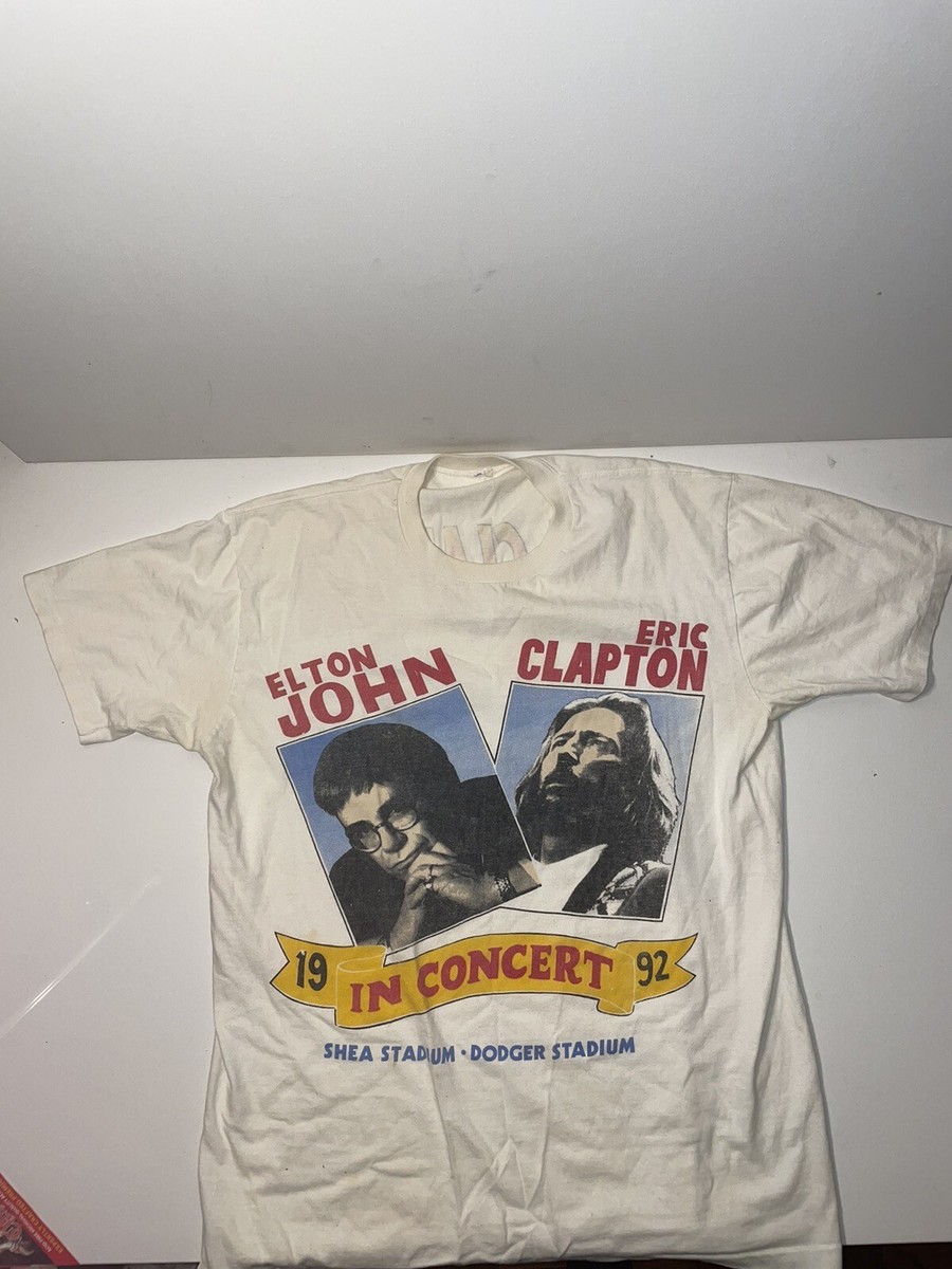 Authentic 1992 Eric Clapton • Elton John • Concert Tour T- shirt