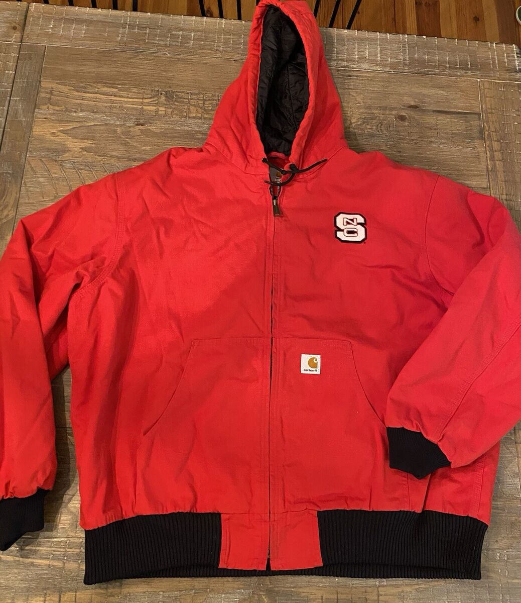 Rare Carhartt Mens XXL Hooded Jacket Coat Work Red 14806 Rare Carhartt Mens XXL Hooded Jacket Coat Work Red 14806