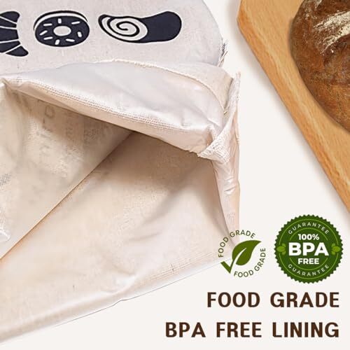 Brotbeutel für selbstgebackenes Brot - 2er Pack umweltfreundliches Futter, XL wiederverwendbares Leinen - Bild 2 von 6