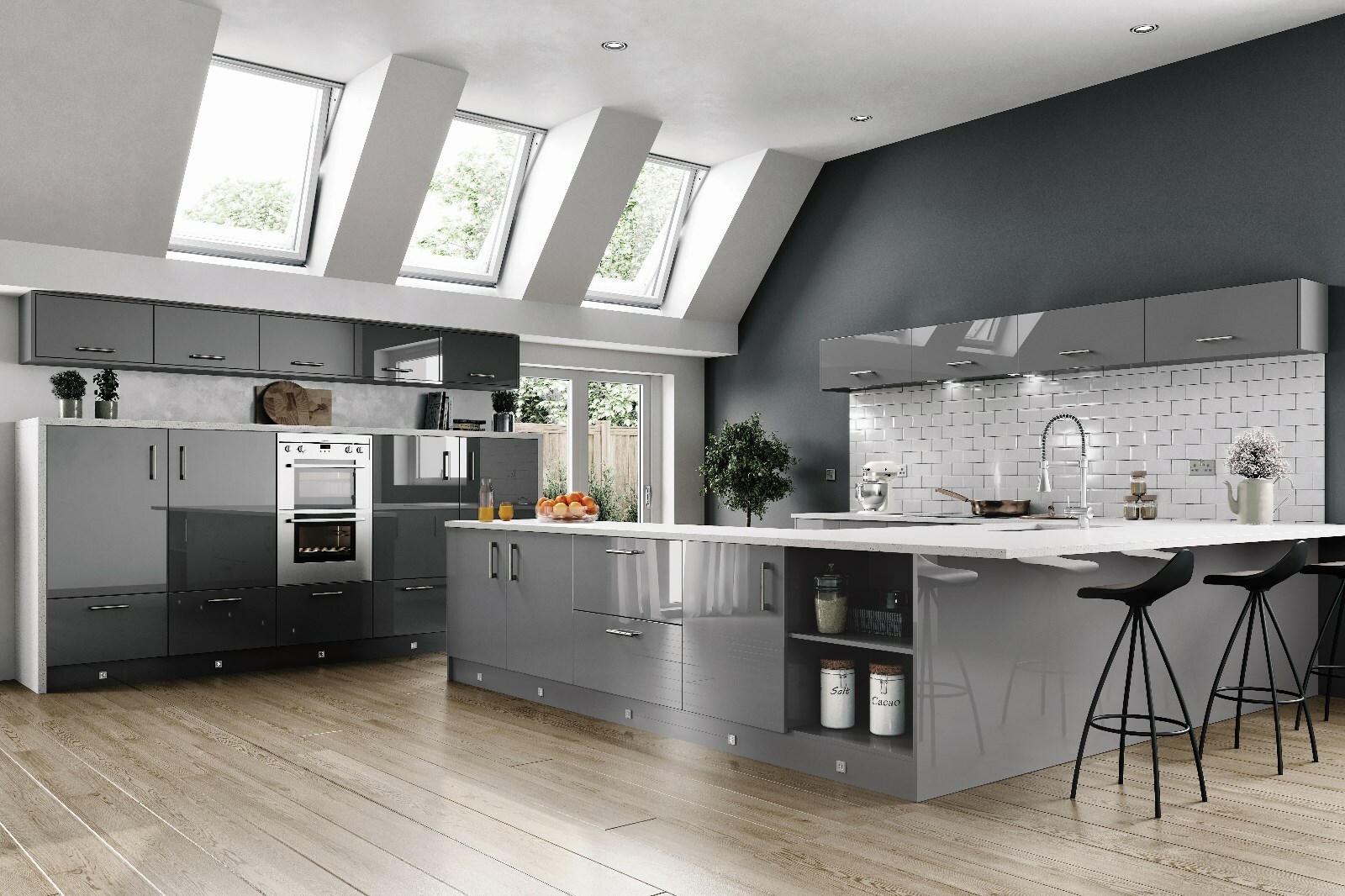 Vivo Dust grey high gloss replacement kitchen unit doors & drawers