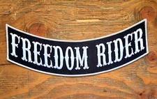 FREEDOM RIDER BIKER ROCKER PATCH 12X3 motorcycle jacket vest leather harley mc