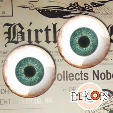 Pale Green Glass Eyes - PIXEL FREE - Human Doll Realistic Taxidermy 2pc Set