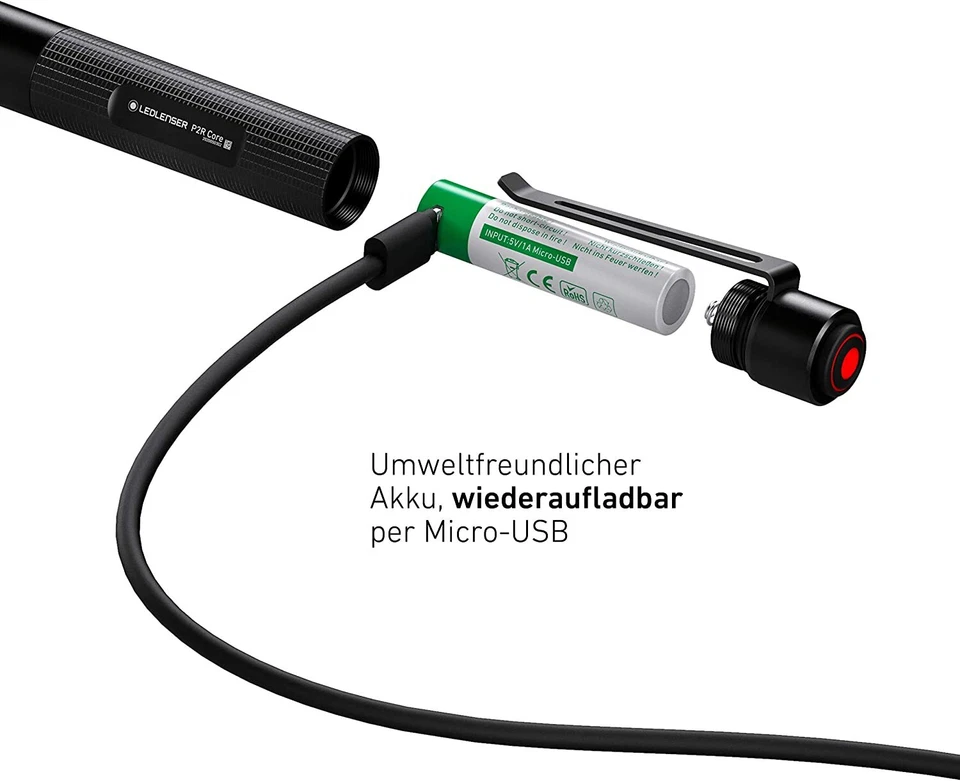 Linterna tipo bolígrafo LED P2R Core Mini, 120 lúmenes, recargable con batería d - Imagen 3 de 4