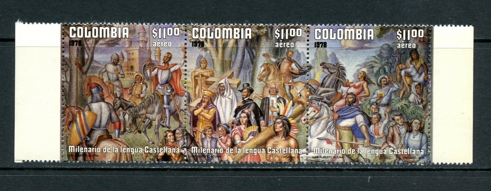 V342  Colombia 1978  Spanish language millennium  strip     MNH