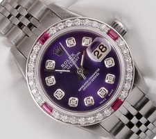 Rolex Lady Datejust Steel 26mm-Purple Diamond...