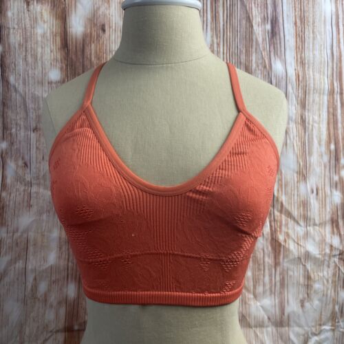 Aerie Seamless Jacquard Padded Longline Bralette Coral  Size Small - 第 1/8 張圖片