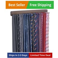 Mkono Tie Rack Wall Mounted Belt Hanger Holder Rustic Wood Tie Organizer for Men