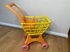 Vintage Mattel 1972 Tuff Stuff Shopping Cart - Orange and Yellow Great Cond 