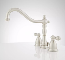 SH394341 Victorian Gooseneck Faucet Lever Handles Brushed Nickel - New Open Box