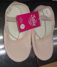 Justice Ballet Dance Shoes Slipper Leather Sole Pink Toddler Girls SIZE 9 NEW