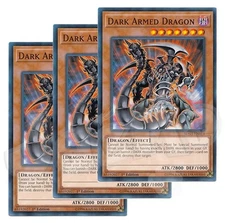 Yugioh - Dark Armed Dragon x 3 - 1st Edtion NM - Plus Free Holo Card