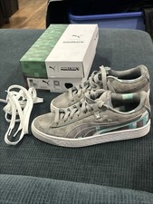 Puma X Minecraft Suede PS Kids Gray Concrete Blocks Size 7C Used W Stains