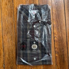 NOS Vintage 1960 s Arrow Cotton Plaid Shirt Button Down Collar - Medium