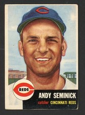 1953 Topps ANDY SEMINICK Cincinnati Reds #153 VG+ Condition (3)
