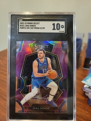 LUKA DONCIC 2022 PANINI SELECT #151 PURPLE DIE CUT PRIZM /99 SGC 10