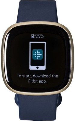 Fitbit Versa 3 soft gold/blau Smartwatch Fitness Tracker Wi-Fi 1,4 Zoll Touch