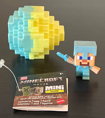 2025 Minecraft Movie STEVE IN DIAMOND ARMOR Mini Mode Spawn Egg Mystery Figure N
