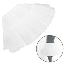 Elastic Waist Hoopless White Petticoat Tutu Skirt Underskirt for Girls Dress