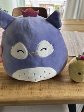 Squishmallows Purple/White Owl Plush w/ Crown Small 6-14in Washable 2021