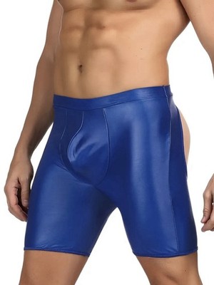 Herren Chaps Shorts Hose Boxershorts Po Hintern frei sexy blau Gr. M-XL neu