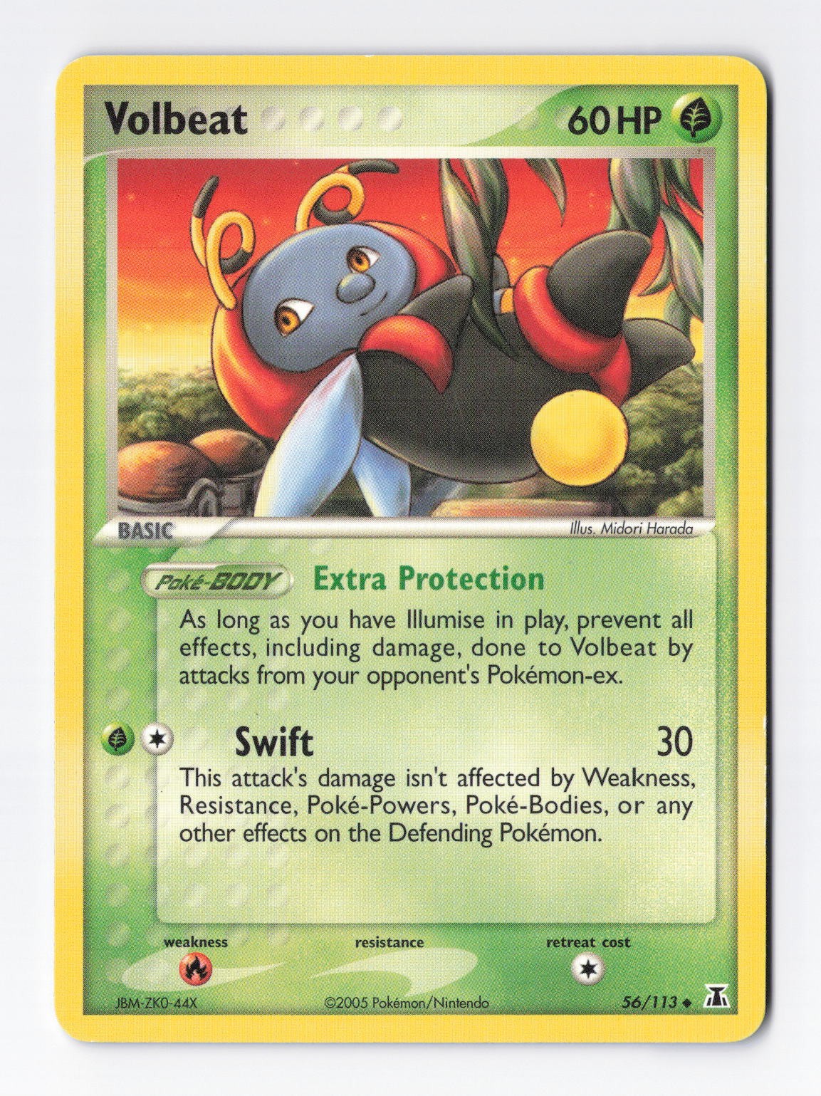Volbeat 56/113 Normal Uncommon Delta Species Vintage Pokemon Card TCG LP