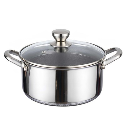 Topf 20cm 3L mit antihaftbeschichteter Wabenbeschichtung und Deckel, silber