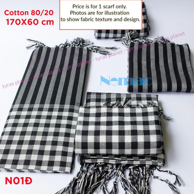 CHOOSE COLOR - Premium Traditional Khmer Scarf Soft & Thick Cotton (24in x 70in)