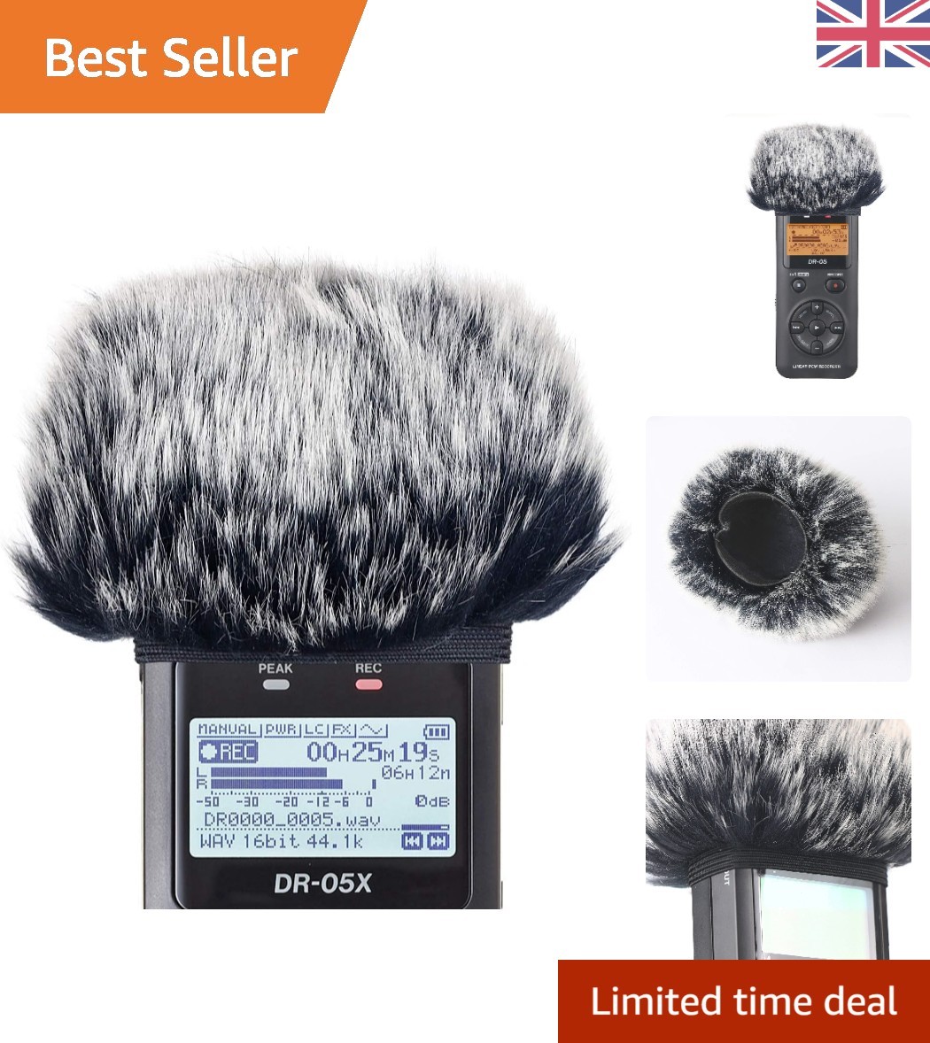 Lightweight Furry Microphone Windscreen for Tascam DR 05X - Dust & Wind Defense